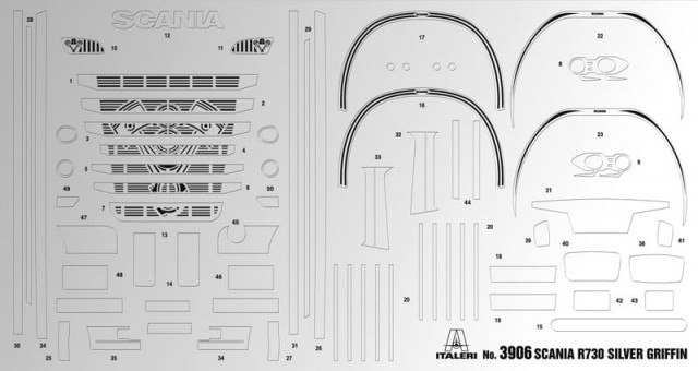 Italeri 1/24 Scania R730 V8 Streamline Silver Griffin