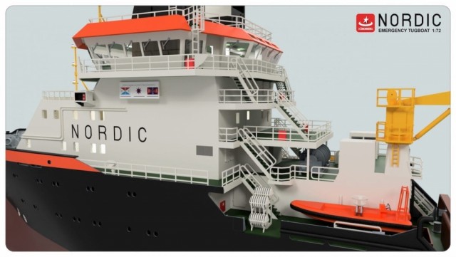 Turkmodels 1/72 Nordic Emergency Tugboat med LED-sett