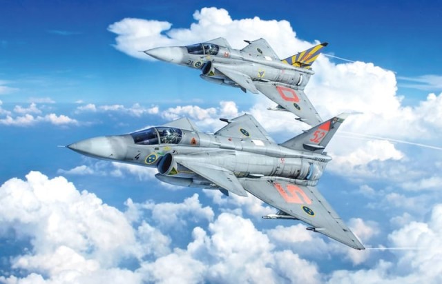 Italeri 1/48 Saab JA 37 / AJ 37 Viggen (svenske dekaler)