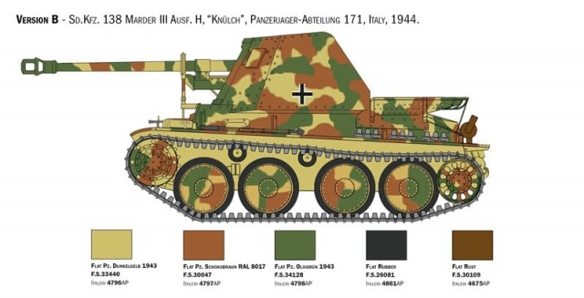 Italeri 1/35 Marder III Ausf. H Sd. Kfz.138