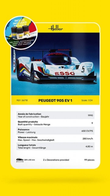 Heller Startsett 1/24 Peugeot 905 EV1 BIS