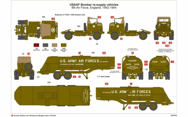Airfix 1/72 WWII USAAF 8th Air Force Bomber Re-Supply Set A06304