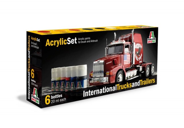 Italeri Arcylic Set International Trucks and Trailers (6stk. 20ml)