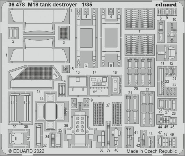 Eduard 1/35 Detaljsett M18 Tank Destroyer (for Tamiya kit)