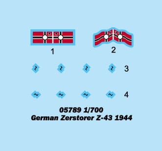Trumpeter 1/700 German Zerstorer Z-43 1944