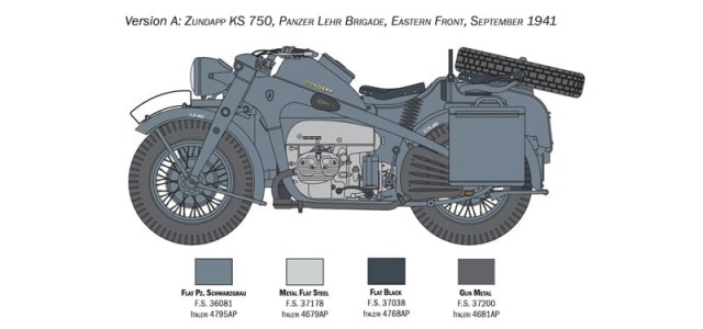 Italeri 1/9 Zundapp KS 750 with Sidecar