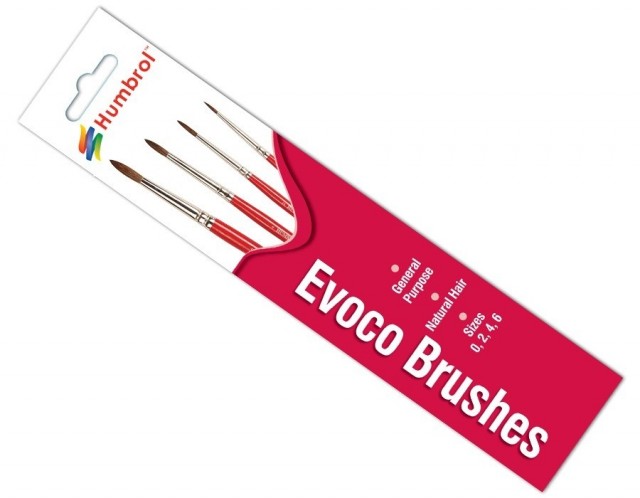 Humbrol Evoco Pensel Pakke 0, 2, 4, 6 (4stk) 2126C