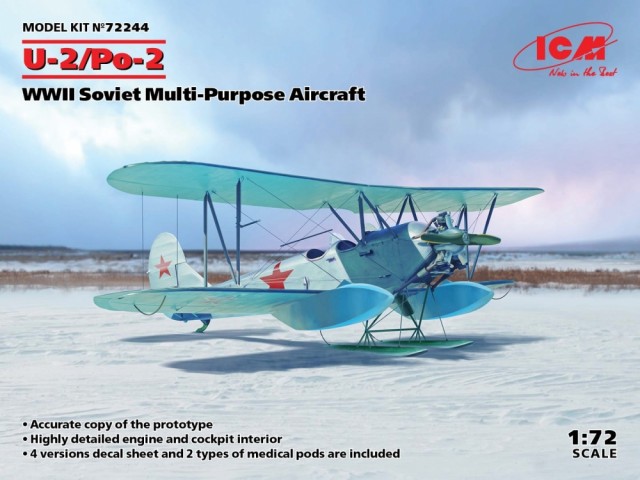 ICM 1/72 WWII Soviet Multi-Purpose Aircraft U-2/Po-2
