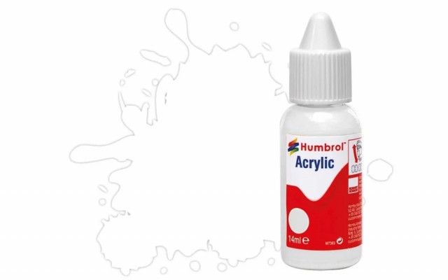 Humbrol Akryl No 22 White - Blank 14ml Dropper Bottle